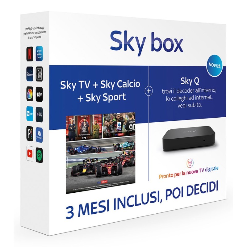 Decoder SKYQ + visione gratis 3 mesi (TV + SPORT + CALCIO) - SKY BOX (