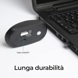 Mouse Wireless Da 1600 DPI 2.4 GHz Con Batteria Interna Ricaricabile